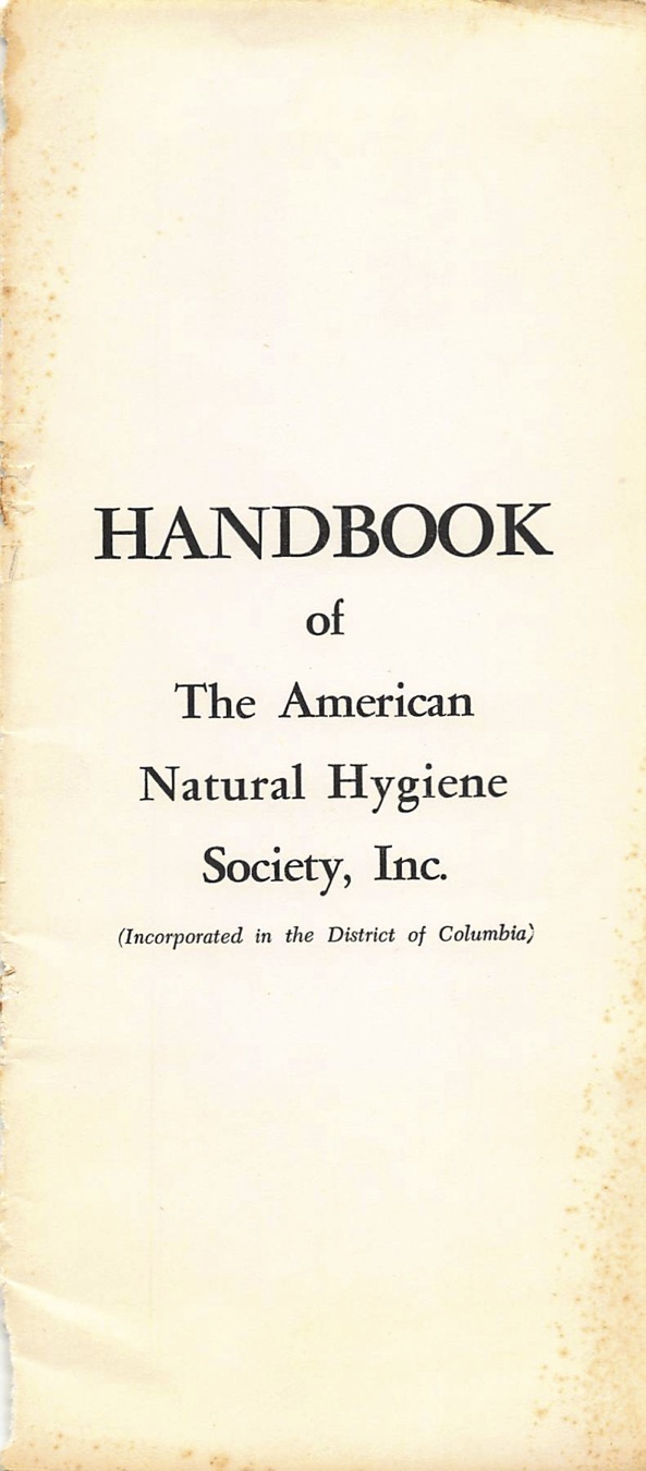 Handbook of The American Natural Hygiene Society