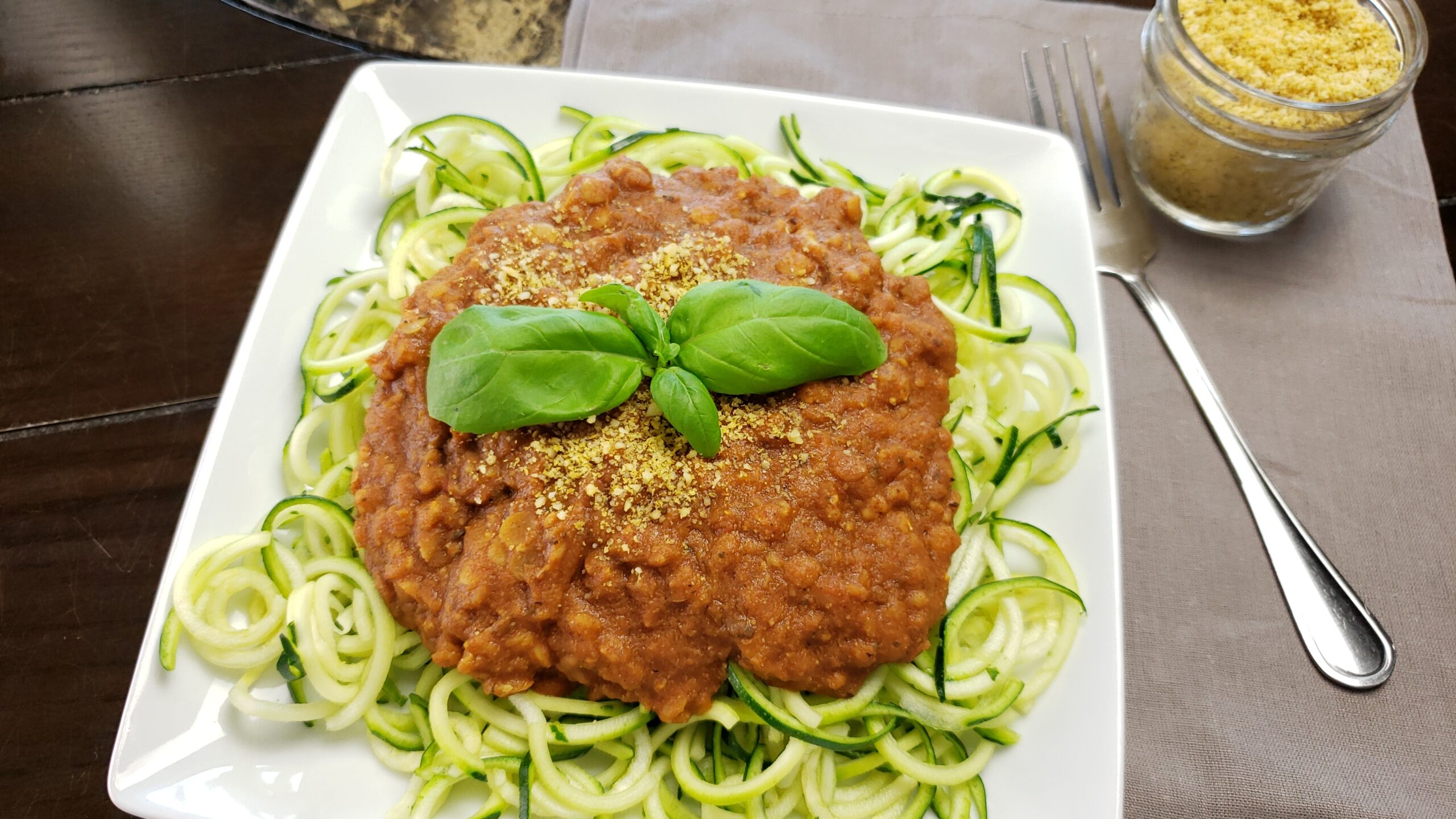Lentil Tomato Sauce with Zoodles