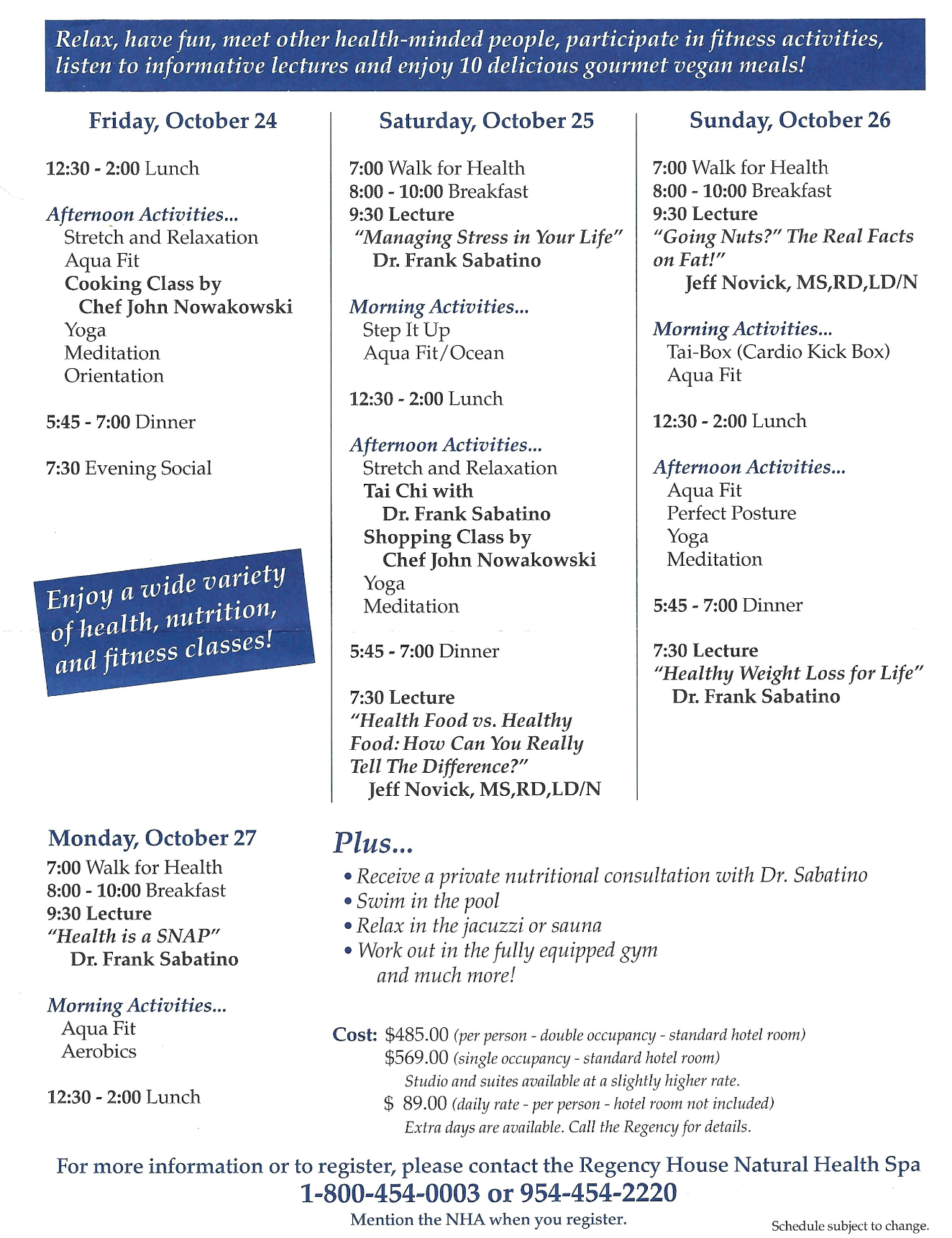 Conference Program. Hallandale, FL. – 2003