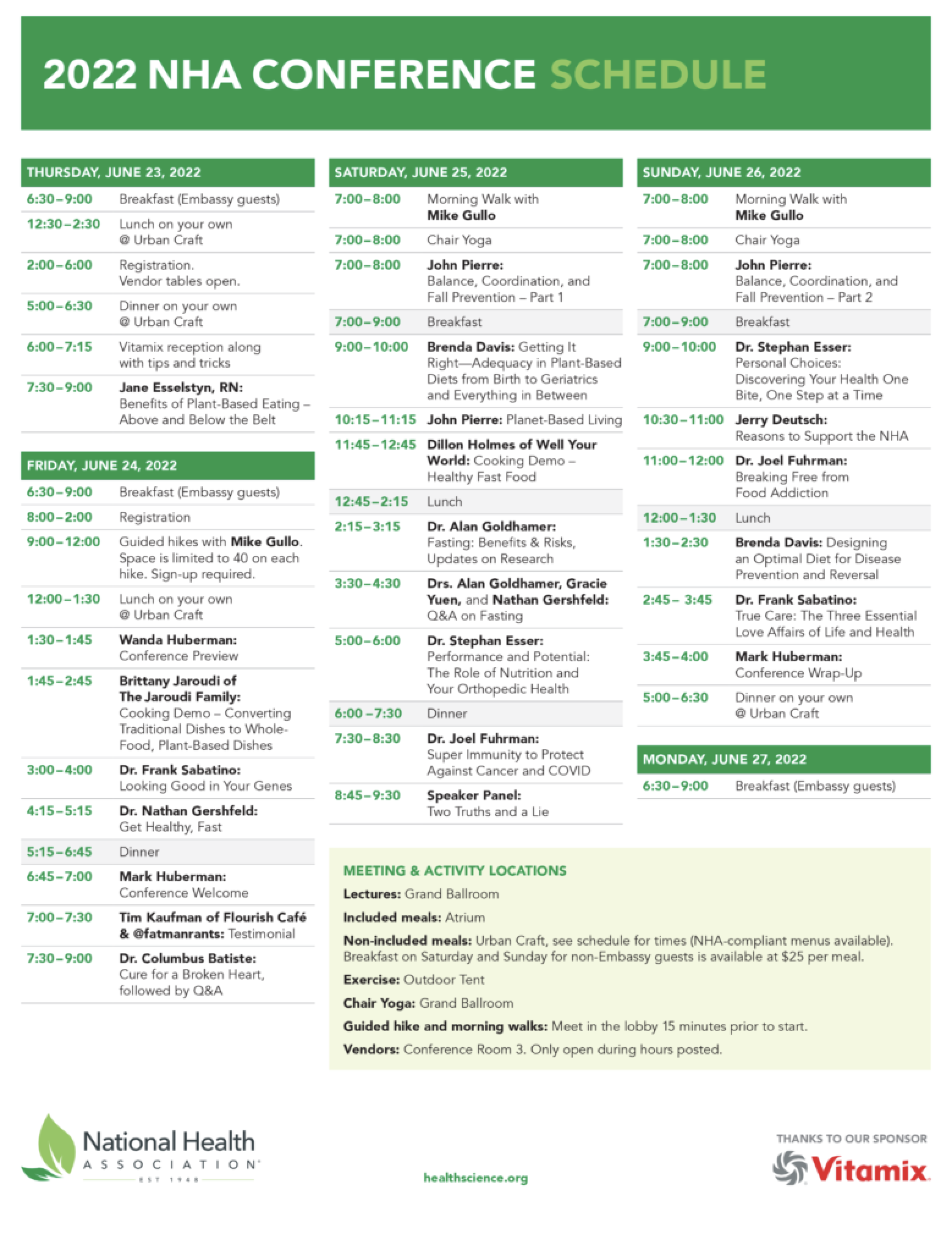 Conference Program.  Independence, OH. – 2022