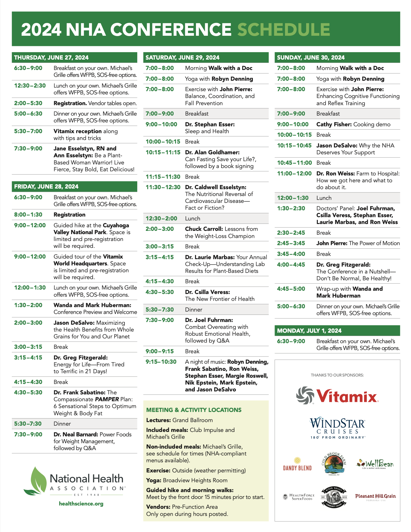Conference Program.  Independence, OH. – 2024