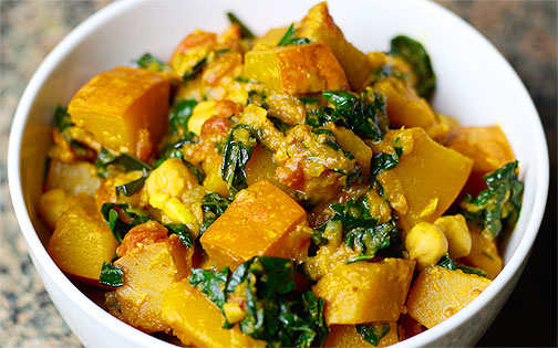 Pumpkin Curry with Chickpeas & Kale